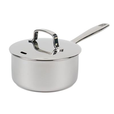 Alva Maestro 1.7QT Stainless Steel Saucepan with Lid Toxin-Free, Induction & Oven Safe to 500F Laser-Etched Measurements, Dishwasher Safe, Professional-Grade Cookware