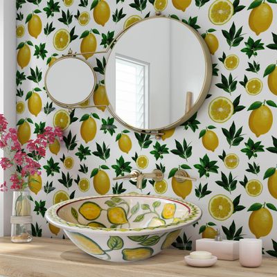 Bathroom Sink with Lemon, Ceramic Countertop Basin, Washbasin, Bathroom Remodeling, Washstand, Lavabot, Kitchen Stone Sink, Powder Room Sink