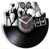 Black Vinyl Wall Clock 12Inch Female Tennis Players Vinyl Record Wall Clock for Living Room Tennis Game Live Silent Non Ticking Wall Clock Tennis Club Decor view 1