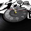 Black Vinyl Wall Clock 12Inch Female Tennis Players Vinyl Record Wall Clock for Living Room Tennis Game Live Silent Non Ticking Wall Clock Tennis Club Decor view 3