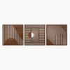 Abstract wood wall art decor, 3 piece geometric wooden wall decoration, Extra large geometric wall art view 1