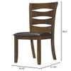 Brown Finish Wooden Side Chairs Set of 6pc Faux Leather Upholstered Seat Unique Back Design Dining Furniture view 3