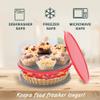 4 Pack Pie Carrier Cake Storage Container with Lid | 10.5" Large Round Plastic Cupcake Cheesecake Muffin Flan Cookie Tortilla Holder Storage Containers Airtight | Pie Keeper Transport Container view 3