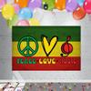 One Love Backdrop 7x5FT  Jamaican Reggae Theme Birthday Party Decorations. Peace Love Music Photo Banner view 1
