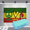 One Love Backdrop 7x5FT  Jamaican Reggae Theme Birthday Party Decorations. Peace Love Music Photo Banner view 2
