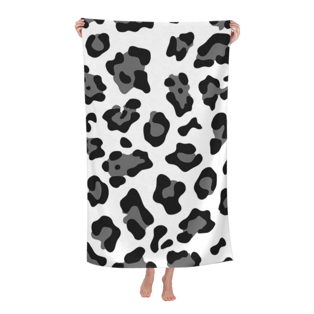 BZAXXQI Snow Leopard Bath Towels,Leopard Beach Towel Quick Dry Bath Towels Soft Bath Towel for Swimming Camping Hotel Sports Bathroom
