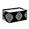 Storage Baskets for Shelves, Foldable Rectangle Storage Baskets, Antique Classic Flowers Pattern Traditional Artwork Black Storage Containers for Organizing Dorm Closet Room(15 x 11 x 9.5) view 1