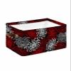 Storage Baskets for Shelves, Foldable Rectangle Storage Baskets, Dahlia Pinnata Flower Turquoise Red and White Storage Containers for Organizing Dorm Closet Room(15 x 11 x 9.5) view 1