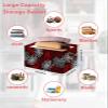 Storage Baskets for Shelves, Foldable Rectangle Storage Baskets, Dahlia Pinnata Flower Turquoise Red and White Storage Containers for Organizing Dorm Closet Room(15 x 11 x 9.5) view 2