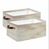 Storage Baskets for Shelves, Foldable Rectangle Storage Baskets, Marble Texture Print Storage Containers for Organizing Dorm Closet Room, 2-Pack (15 x 11 x 9.5) view 1
