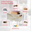 Storage Baskets for Shelves, Foldable Rectangle Storage Baskets, Marble Texture Print Storage Containers for Organizing Dorm Closet Room, 2-Pack (15 x 11 x 9.5) view 2
