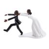 ifundom 1pc Creative Wedding Party Cake Resin Topper Skin Groom Decoration for Dessert Table Vivid Eye-catching Bride and Groom Shapes Unique Cake Adornment for Celebrations view 1