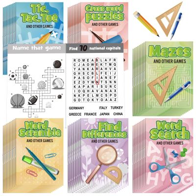 Hungdao 48 Pcs Mini Activity Books for Boys and Girls, Fun and Games, Challenging Activities Include Mazes, Word Scramble and More Bulk Gifts for Students Party Classroom Goodie Bag Stuffers