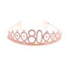 minkissy Rhinestone Birthday Crown with Alloy Comb for 80th Birthday view 1