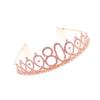 minkissy Rhinestone Birthday Crown with Alloy Comb for 80th Birthday view 3