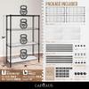 CAPHAUS NSF Adjustable Height Wire Shelving Unit w/Liner, Basement Storage Shelving, Metal Steel Storage Shelves, Garage Shelving Storage Organizer, Utility Shelf, 4-Tier W/Wheels W/Liners, Black view 3