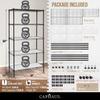 CAPHAUS NSF Adjustable Height Wire Shelving Unit w/Liner, Basement Storage Shelving, Metal Steel Storage Shelves, Garage Shelving Storage Organizer, Utility Shelf, 5-Tier W/Wheels W/Liners, Black view 3