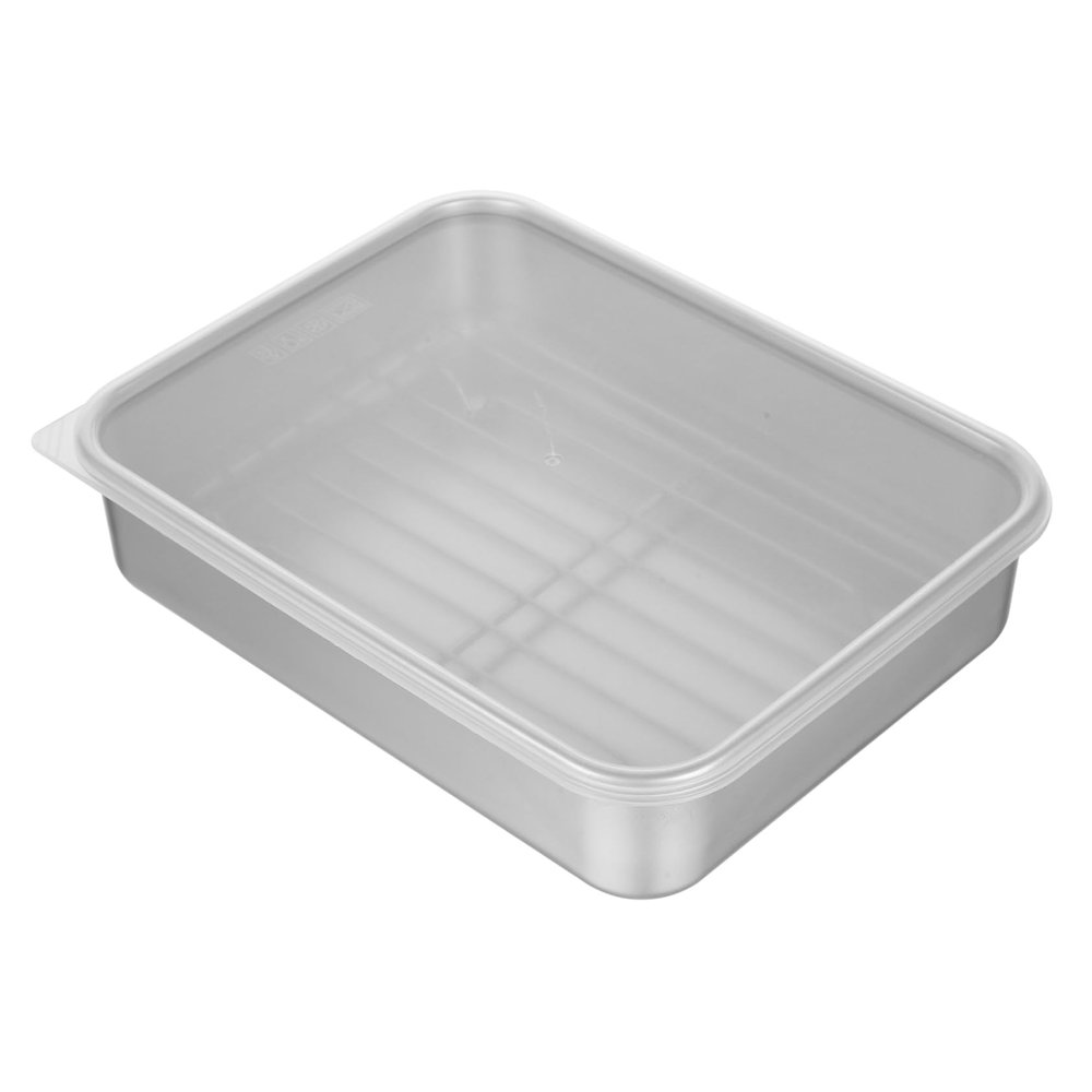 YARNOW Stainless Steel Refrigerator Fresh-Keeping Box with Mesh Rack 9.44X7.28X2.28 Inch Dumpling Food Storage Container for Efficient Organization and Odor Prevention
