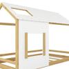 House Bed,Twin Size House Platform Canopy Bed Pine Wood Frame Bed with Roof and Window,for Teens Girls Boys,Easy Assembly (White+Natural, Twin) view 4