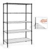 CAPHAUS NSF Adjustable Height Wire Shelving Unit w/Liner, 5-Tier Metal Steel Storage Shelf for Basement, Garage, Utility Organizer, No Wheels, Black view 1
