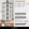 CAPHAUS NSF Adjustable Height Wire Shelving Unit w/Liner, 5-Tier Metal Steel Storage Shelf for Basement, Garage, Utility Organizer, No Wheels, Black view 3