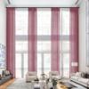 Frelement Pinch Pleat Faux Linen Curtains Drapery 108 Inches Extra Long Curtains for Loft High Ceiling Bedroom Light Filtering Window Treatments, 50" W x 108" L, 2 Panels, Rose view 1