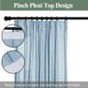 Frelement Pinch Pleat Faux Linen Curtains Drapery 108 Inches Extra Long Curtains for Loft High Ceiling Bedroom Light Filtering Window Treatments, 50" W x 108" L, 2 Panels, Niagara Mist view 2