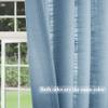 Frelement Pinch Pleat Faux Linen Curtains Drapery 108 Inches Extra Long Curtains for Loft High Ceiling Bedroom Light Filtering Window Treatments, 50" W x 108" L, 2 Panels, Niagara Mist view 3