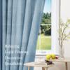 Frelement Pinch Pleat Faux Linen Curtains Drapery 108 Inches Extra Long Curtains for Loft High Ceiling Bedroom Light Filtering Window Treatments, 50" W x 108" L, 2 Panels, Niagara Mist view 4