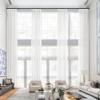 Frelement Pinch Pleat Faux Linen Curtains Drapery 108 Inches Extra Long Curtains for Loft High Ceiling Bedroom Light Filtering Window Treatments, 50" W x 108" L, 2 Panels, White view 1