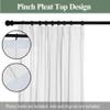 Frelement Pinch Pleat Faux Linen Curtains Drapery 108 Inches Extra Long Curtains for Loft High Ceiling Bedroom Light Filtering Window Treatments, 50" W x 108" L, 2 Panels, White view 2