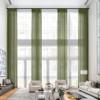 Frelement Pinch Pleat Faux Linen Curtains Drapery 108 Inches Extra Long Curtains for Loft High Ceiling Bedroom Light Filtering Window Treatments, 50" W x 108" L, 2 Panels, Turtle Green view 1