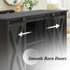 4ever2buy Farmhouse Coffee Bar Cabinet with Storage, 59'' Kitchen Buffet Cabinet with Sliding Barn Door, Coffee Bar Table with for Living Dining Room, Espresso view 3