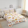 Rainbow Comforter Set, Sun Moon And Stars Duvet Insert Twin Size For Kids Girls Boys Teens Bedroom Decor, Bohemian Dream Catcher Feather Down Comforter Iridescent Branches Cartoon Quilt, Gold Yellow view 2