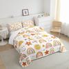 Rainbow Comforter Set, Sun Moon And Stars Duvet Insert Twin Size For Kids Girls Boys Teens Bedroom Decor, Bohemian Dream Catcher Feather Down Comforter Iridescent Branches Cartoon Quilt, Gold Yellow view 4