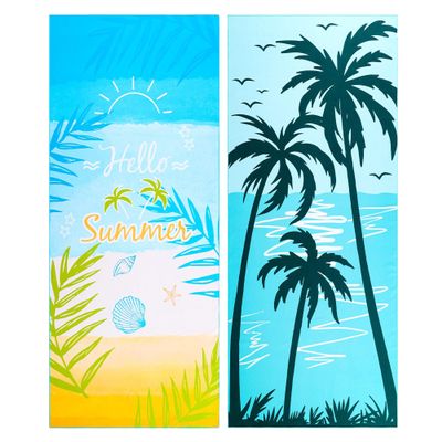2 Pack Microfiber Beach Towel, Oversized Microfiber Pool Towel 75x 35, Sand-Free Beach Towel, Quick Drying Camping Towel, Super Absorbent Bath Blanket, Soft Breathable and Lightweight
