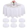 Kesfey 6 Packs 120 Inchs Polyester White Round Table Cloths Wrinkle Resistant Tablecloth Washable Banquet Tablecovers splashproof High Density Table Covers Fabric Tablecloths for Wedding Birthday view 1