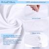 Kesfey 6 Packs 120 Inchs Polyester White Round Table Cloths Wrinkle Resistant Tablecloth Washable Banquet Tablecovers splashproof High Density Table Covers Fabric Tablecloths for Wedding Birthday view 3