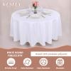 Kesfey 6 Packs 120 Inchs Polyester White Round Table Cloths Wrinkle Resistant Tablecloth Washable Banquet Tablecovers splashproof High Density Table Covers Fabric Tablecloths for Wedding Birthday view 4