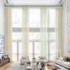 Frelement Pinch Pleat Faux Linen Curtains Drapery 108 Inches Extra Long Curtains for Loft High Ceiling Bedroom Light Filtering Window Treatments, 50" W x 108" L, 2 Panels, Beige view 1