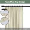 Frelement Pinch Pleat Faux Linen Curtains Drapery 108 Inches Extra Long Curtains for Loft High Ceiling Bedroom Light Filtering Window Treatments, 50" W x 108" L, 2 Panels, Beige view 2