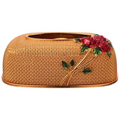 LIFKOME Rose Pattern Tissue Storage Box Elegant Napkin Holder for Home Office and Retro Design Large Capacity Easy to Clean Tissue Container