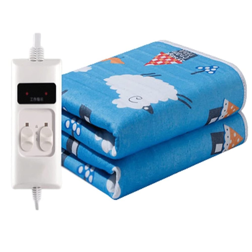 VNABO Electric Blanket Electric Blanket Soft Wool Heating Blanket Winter Home Electric Under Blanket Has 9 Heating Levels and 1-12 Hour Auto Shut Off Electric Throw