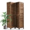 Room Divider 4 Panels, 5.75FT Wooden Room Divider Wall Folding Privacy Screens Freestanding Partition for Home Office Bedroom view 1