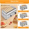 6-Slice Toaster Bread Baking Machine, 1-5 minute Timing Stainless Steel 1680W Commercial Electric Countertop Toaster with Extra Wide Slots & Crumb Tray for Toasting Bagels, Breads, Waffles & More view 3