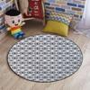 Abstract Chair Mat for Hardwood Floor Round Floor Mats for Office Chair Computer Gaming Desk Mat for Rolling Chair Non-Slip Gaming Rug Geometric Vertical Square Shaped,Black White Diameter 60 in view 1