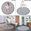 Abstract Chair Mat for Hardwood Floor Round Floor Mats for Office Chair Computer Gaming Desk Mat for Rolling Chair Non-Slip Gaming Rug Geometric Vertical Square Shaped,Black White Diameter 60 in view 2