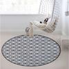 Abstract Chair Mat for Hardwood Floor Round Floor Mats for Office Chair Computer Gaming Desk Mat for Rolling Chair Non-Slip Gaming Rug Geometric Vertical Square Shaped,Black White Diameter 60 in view 4