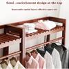 Coat Rack with Storage with 2 Side Hooks, Easy to Assemble, Clothes Hanging Rack with 4 Shelf (Log Color) view 4