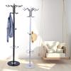 Metal Coat Rack Floor Standing Coat Tree with 16 Hooks Hat Bag Organizer Stand with Marble Base for Entryway Hallway Bedroom Hall Office 15x 67in, 44 lbs Load (White) view 3